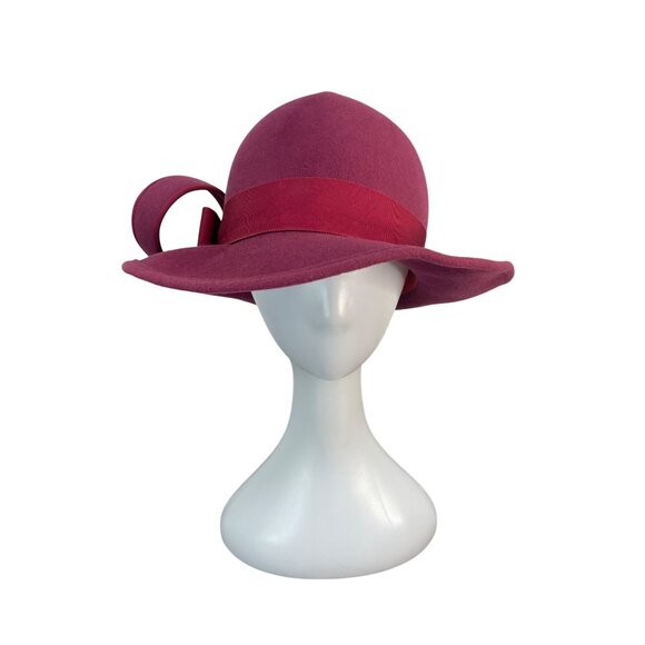 Vintage Kurt Jr. By Tom Hann Pink Wool Hat With Ribbon & Bow Accent main image 8